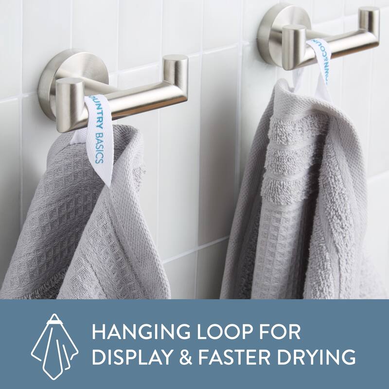 TOWN & COUNTRY BASICS 4-Piece Waffle Woven Terry Stripe Hand Towel Set, - 20"x30"