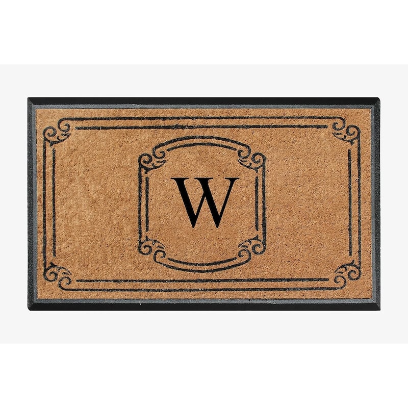 A1HC Natural Coir Monogrammed Door Mat For Front Door, 30"x48"