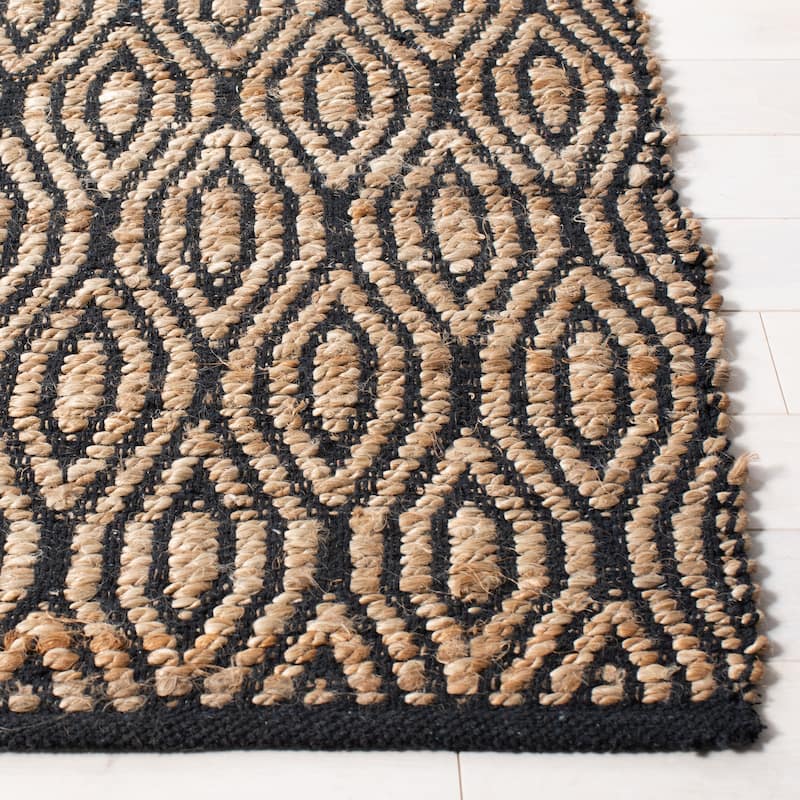 SAFAVIEH Handmade Cape Cod Ursulina Coastal Jute Rug - 2' x 3' - Black/Natural