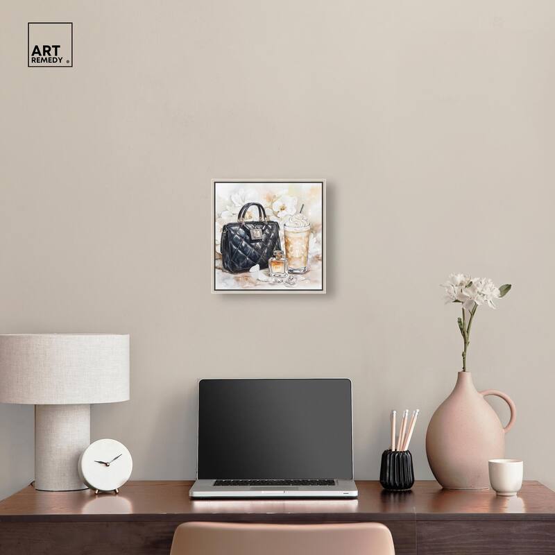 Trinkets and White Floral Canvas by Art Remedy