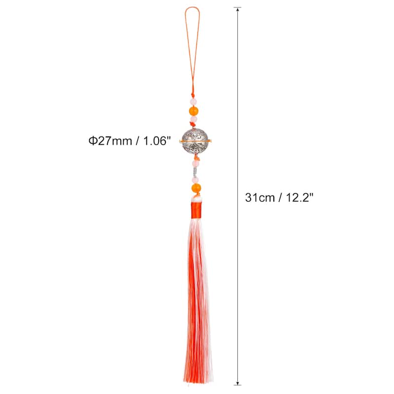 1Pcs 31cm/12.2" Pendants with Tassels, Classic Bells Tassel Pendant - Orange