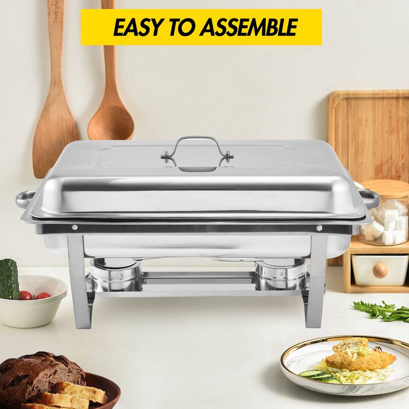2/4 Packs Chafing Dishes for Buffet 8QT Stainless Steel