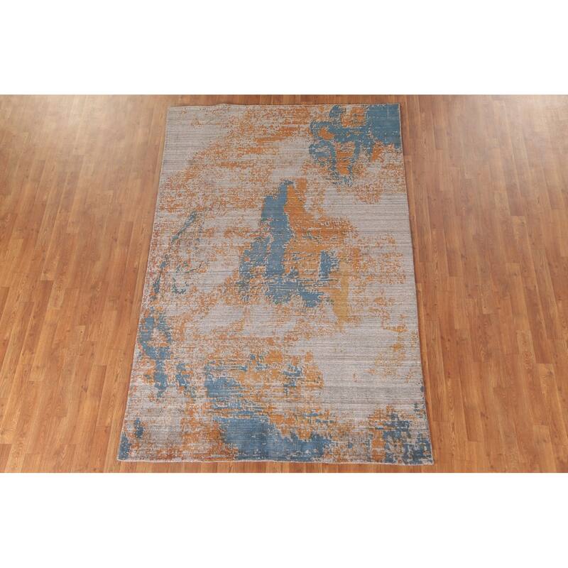 Modern Abstract Area Rug Handmade Wool Carpet - 5'4"x 8'4"