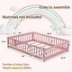 preview thumbnail 64 of 78, Twin/Full/Queen Size Floor Bed with Safety Guardrails, Toddler Floor Bed for Girls and Boys