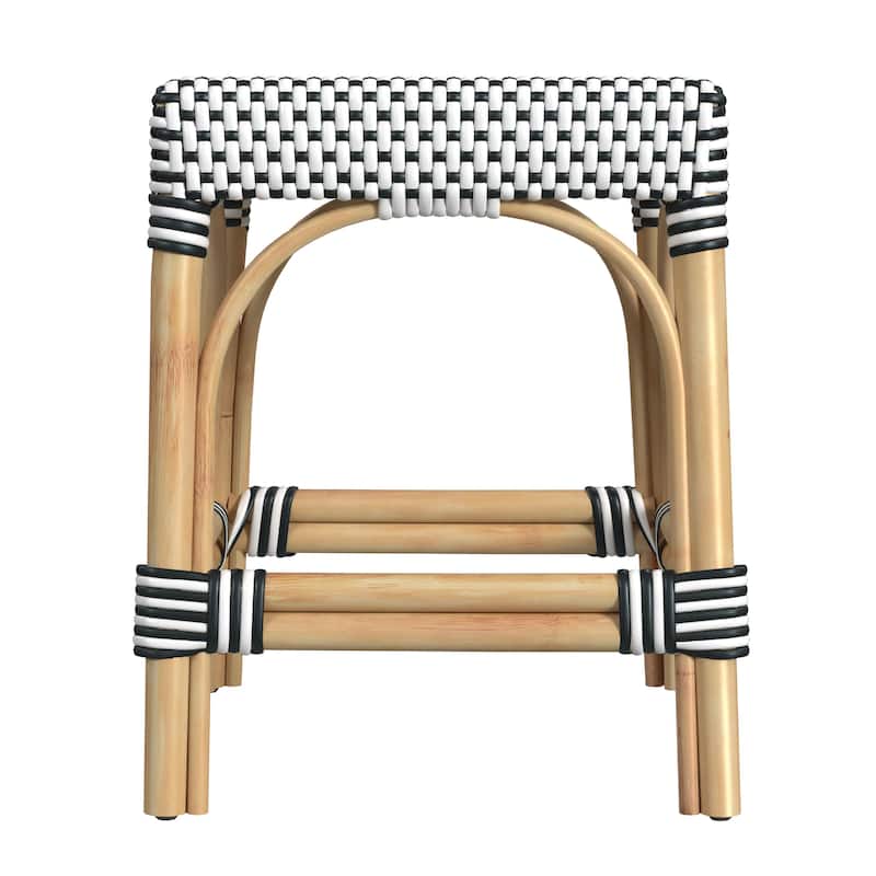 Robias Rattan Rectangular 18" Dining Stool