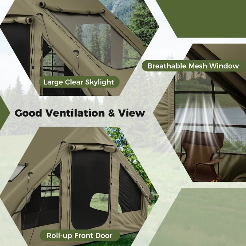 Costway 4-6 People Inflatable Tent with 4 Mesh Screen Windows 2 Doors - See Details