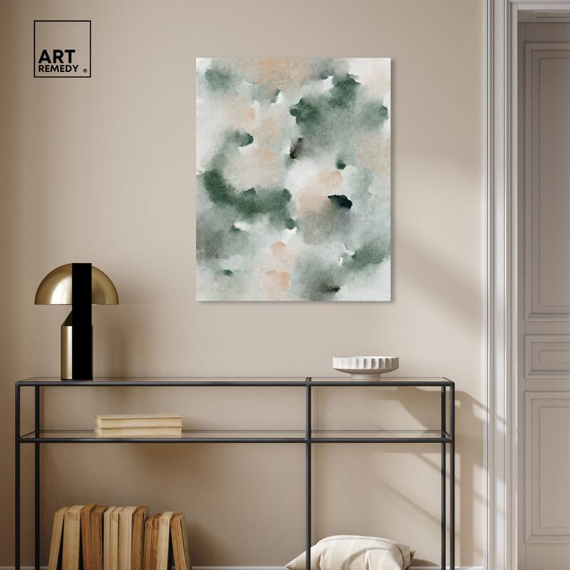 Art Remedy Smoky And Blush Shadows Gallery Wrapped Watercolor Boho Abstracts