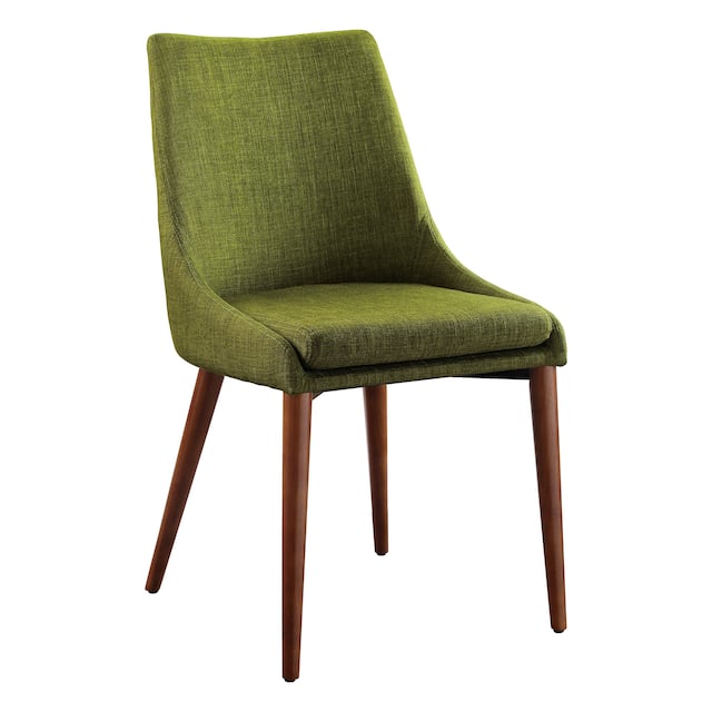 Palmer Mid-Century Modern Fabric Dining Chair in 2 Pack - Green