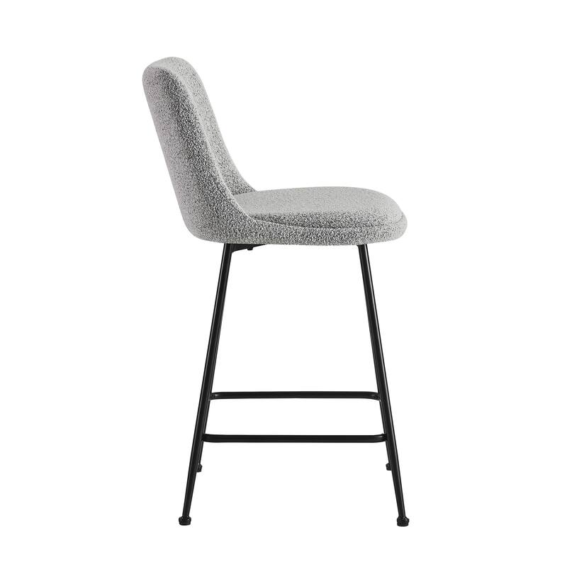 Porthos Home Teo Fabric Armless Counter Stools with Steel Legs, Set of 2