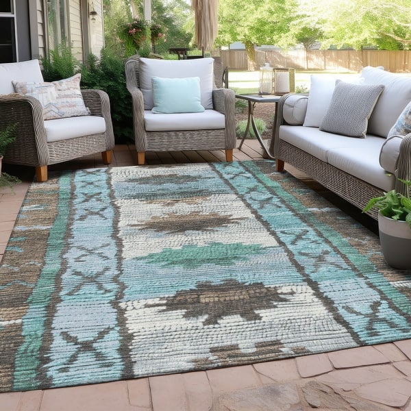 slide 2 of 86, Machine Washable Indoor/Outdoor Tribal Global Chantille Rug