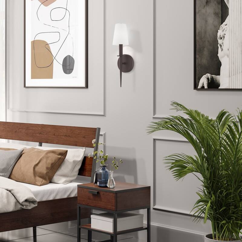 Livex Lighting 1-Light Bronze Wall Sconce, 41692-07 - 4.25" W X 14.5" H X 3.95" EXT
