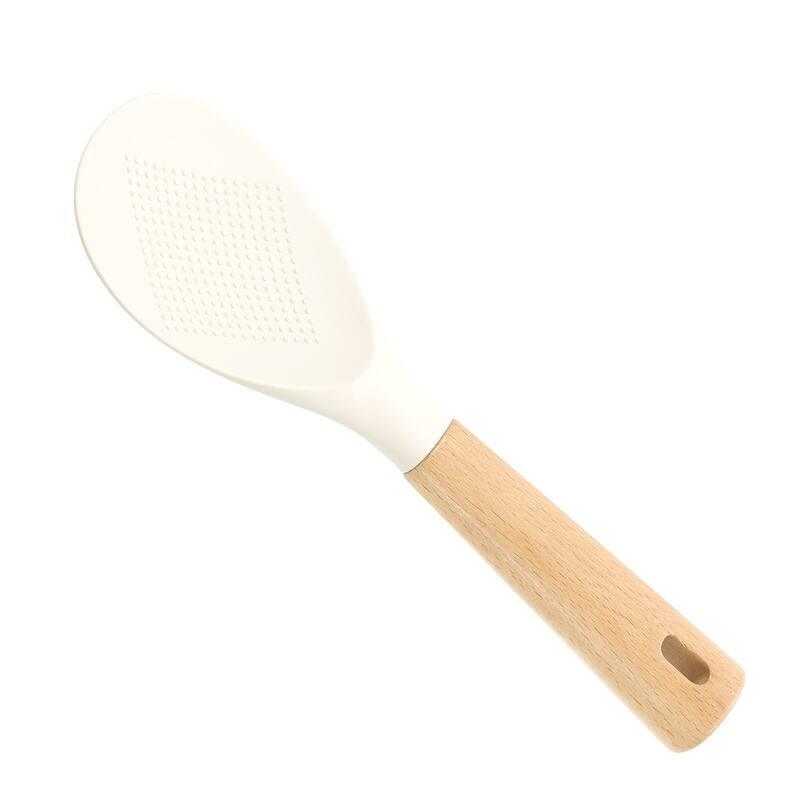 Silicone Rice Paddle Non-Stick Rice Spoon Stand-up Rice Spatula White