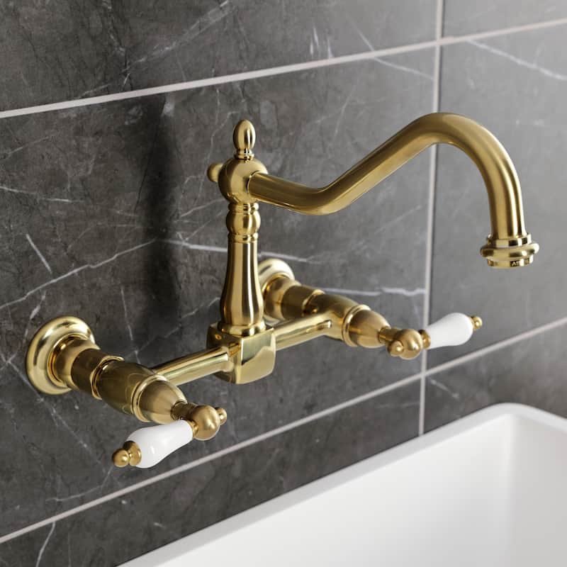Heritage Two-Handle Wall Mount Bridge Kitchen Faucet