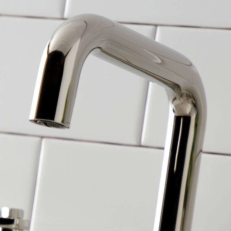 Kingston Brass Whitaker Two-Handle 3-Hole Deck Mount Widespread Bathroom Faucet with Push Pop-Up