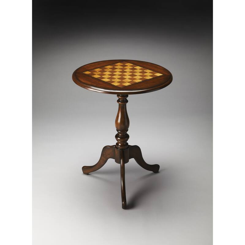 Colbert 22 in. W Round Wood Pedestal Game/Accent Table