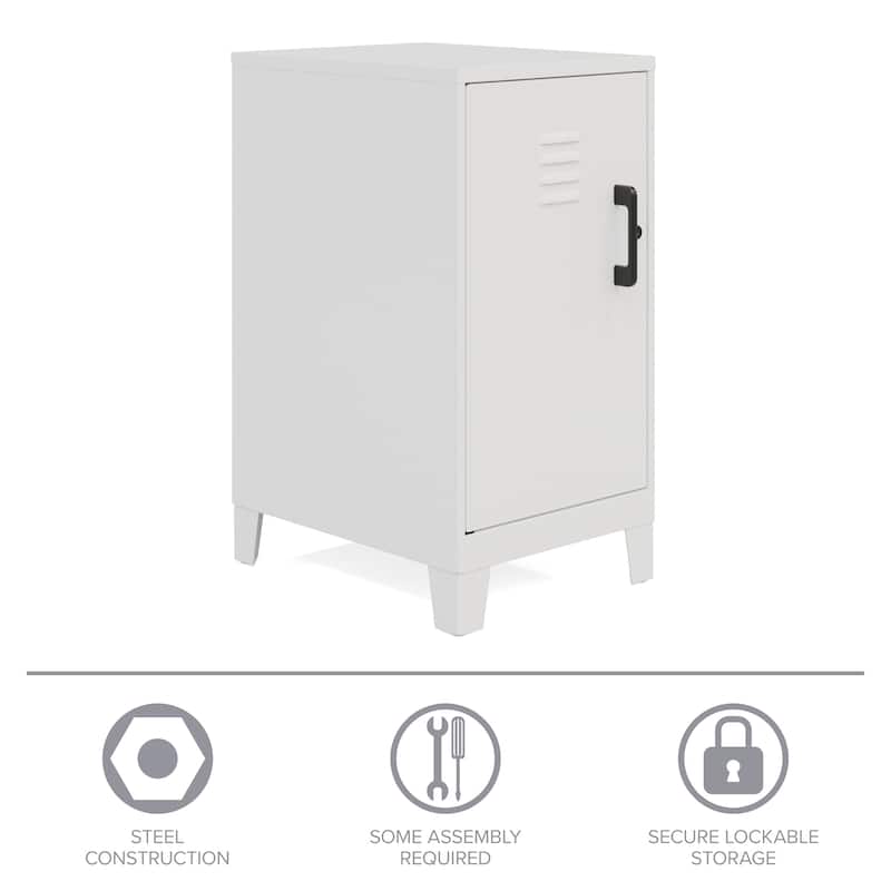 27.5"H 2 Shelf Vented Door Mini Storage Locker Cabinet