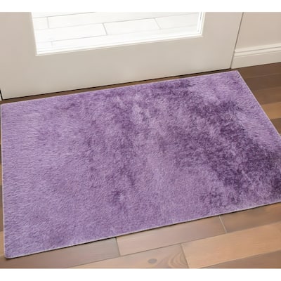 HomeRoots Solid Color Transitional Rectangle Area Rug - 36.00 in. x 24.00 in. x 2.95 in.
