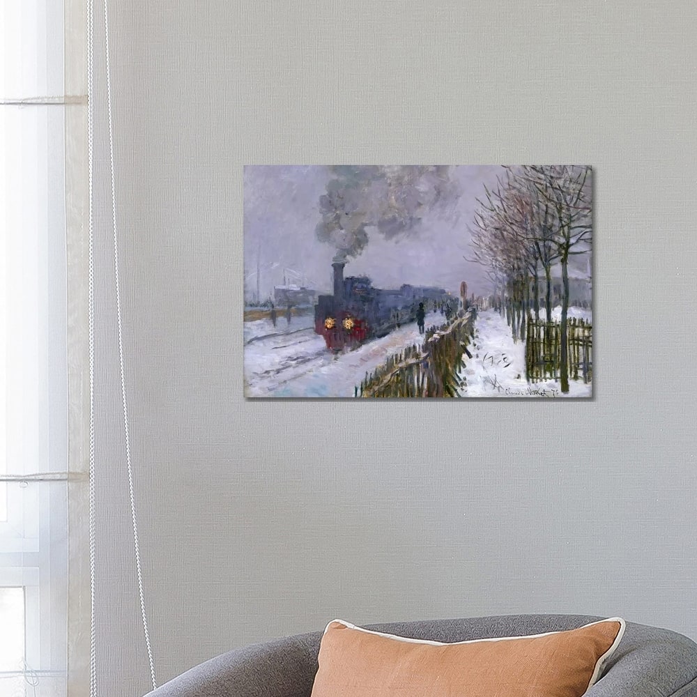 iCanvas "Train in the Snow or The Locomotive, 1875 " by Claude Monet Canvas Print