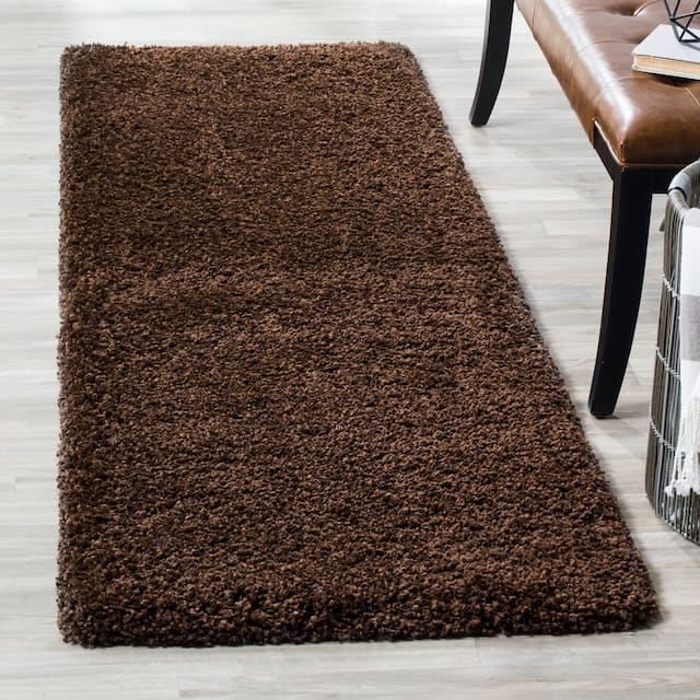 SAFAVIEH California Shag Izat 2-inch Thick Area Rug - 2'3" x 7' Runner - Brown