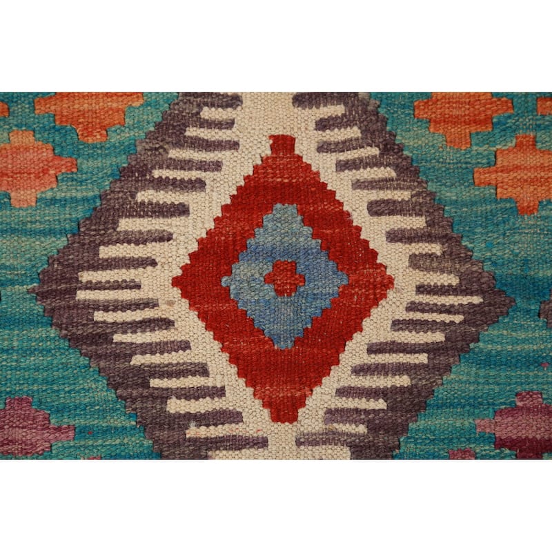 Kilim Oriental Area Rug Hand-Woven Tribal Wool Carpet - 8'2"x 9'8"