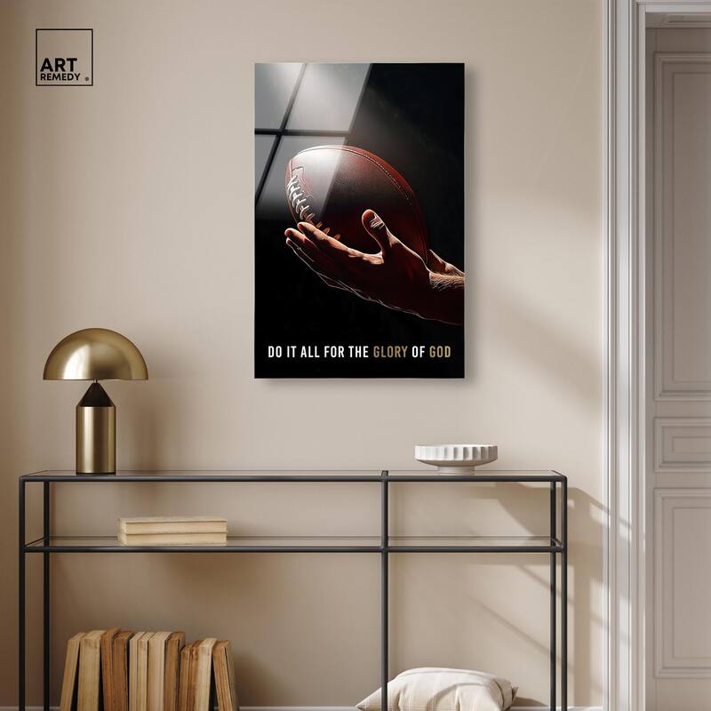 Glory of God Football Acrylic by Art Remedy, Ready to Hang