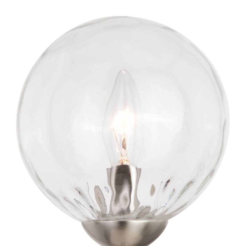 Olson 1 Light Mid-Century Modern Wall Sconce Clear Globe Glass - 6-in. W x 16.5-in. H x 7-in. D