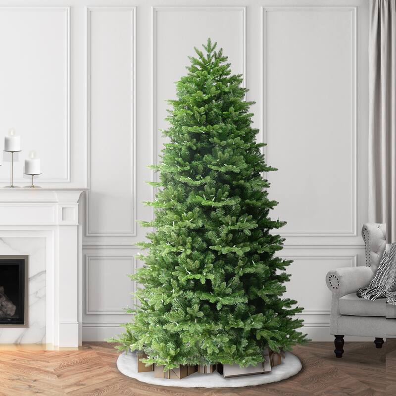 Puleo International 6.5' Pre-Lit Artificial Slim Noble Fir Tree with 600 Dual-Color LED Lights