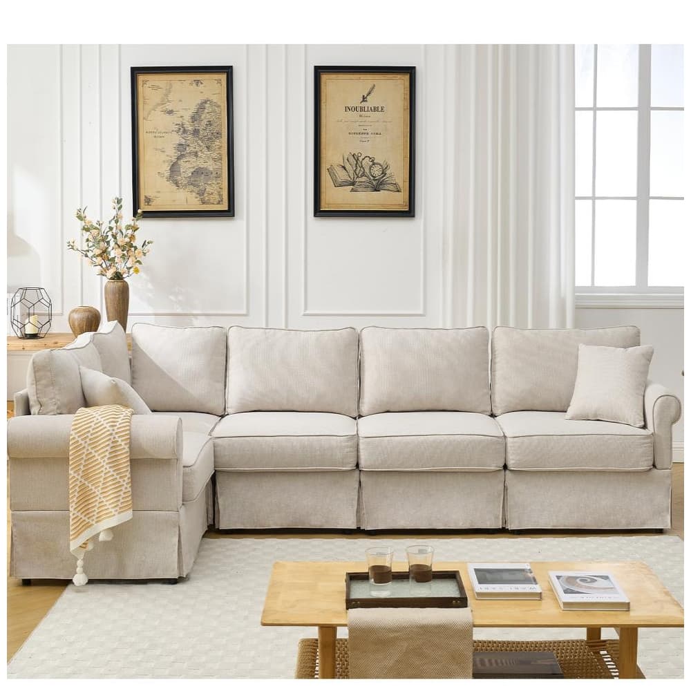 Modern Upholstered Modular L-shaped Sectional Sofa