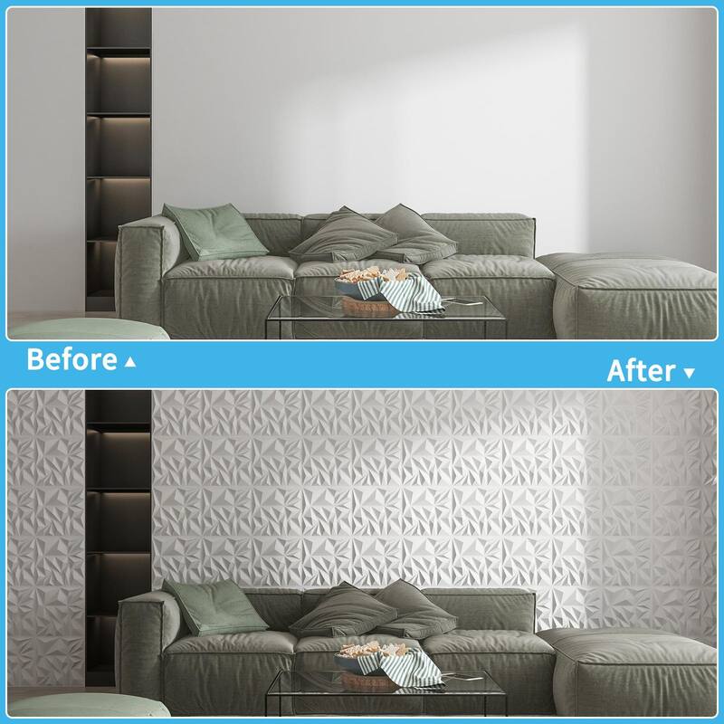 Art3d 33pcs 11.8"x11.8" PVC 3D Wall Tiles Ceiling Tiles Cover 32 Sq.Ft. - N/A
