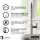 preview thumbnail 8 of 8, Karran QT-812 Top Mount 33 in. Large Single Bowl Quartz Kitchen Sink in Grey With Kitchen Faucet in Stainless Steel