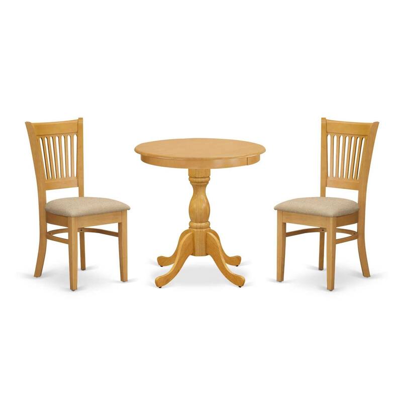 Modern 3-Piece Dining Set - Dining Table & 2 Chairs - Oak Finish - Kitchen Table Set for Elegant Dining Rooms