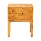 preview thumbnail 4 of 19, Kayla Modern and Contemporary Natural Light Mappa Real Burl Wood 2-Drawer Nightstand
