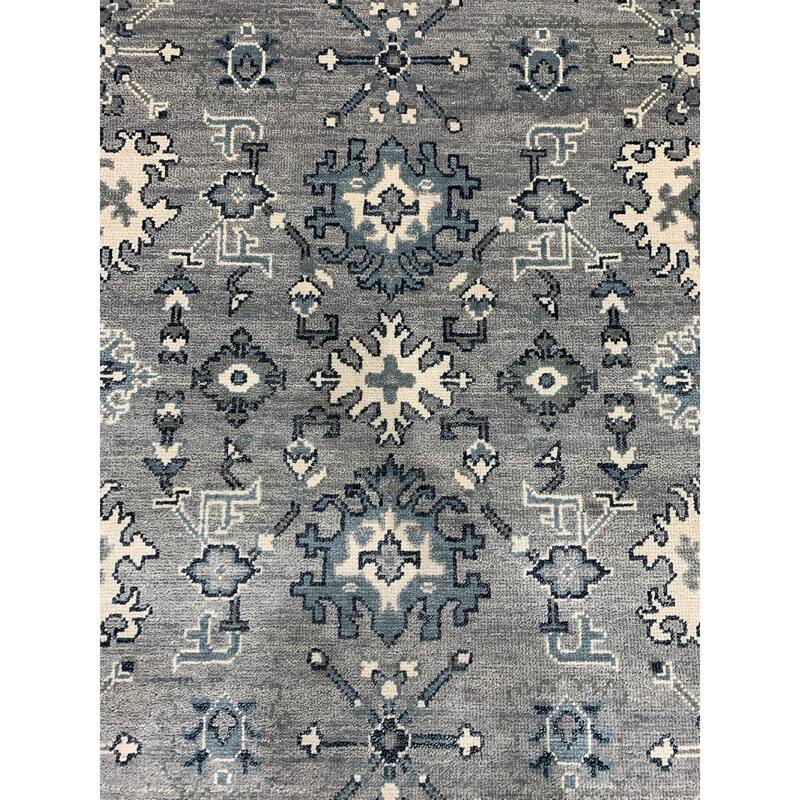 Handknotted Wool SILVER Traditional Classic Oushak Rug
