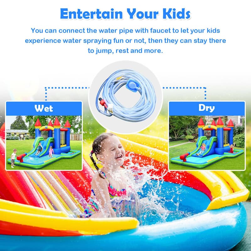 Gymax Inflatable Bouncer Climbing Slide Bounce House Water Park