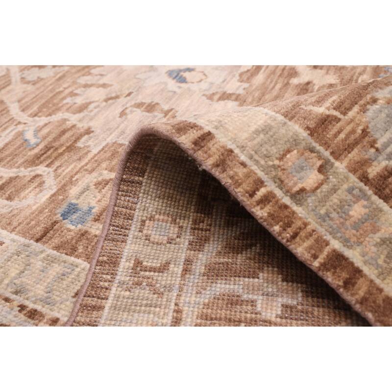 ECARPETGALLERY Hand-knotted Modern Oushak Brown Wool Rug - 9'9 x 14'2