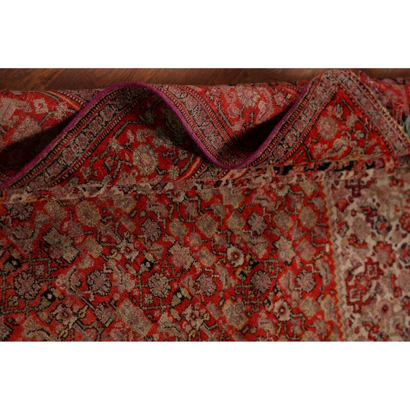 Vegetable Dye Senneh Haftrang Masterpiece Persian Antique Wool Carpet - 4'4"x 6'3"