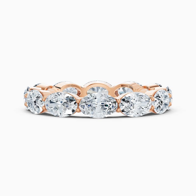 Auriya 14k Gold Oval East-West Lab Grown Diamond Eternity Band 1.80 - 7.50 ct. tw. (F-G, VS) - 3.60 ct. wt. - 4 - Rose