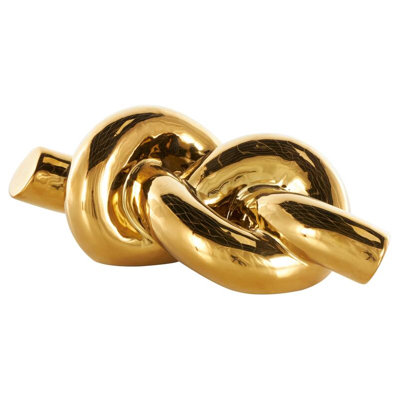 Gold Ceramic Knot Decorative Sculpture