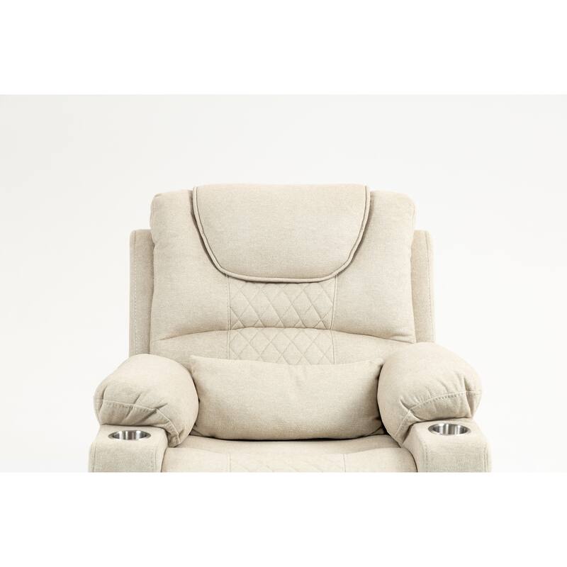 Velvet Oversized Power Lift Recliner Chair, Dual OKIN Motors & Cup Holders