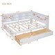preview thumbnail 4 of 17, 2 Color Wooden Full Size Daybed with 2 Drawers, Kids Bed with Storage Shelf and USB Charging Ports