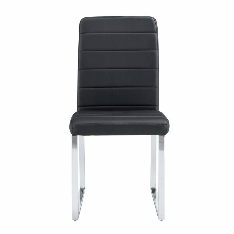 Premium PU Office Dining Chairs with High-Density Foam & Sturdy Iron Legs, Set of 2