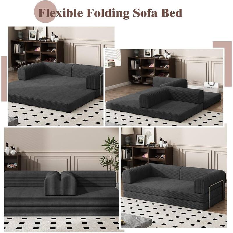 1 PC Convertible Modular Sleeper Sofa Bed for Living Room Lounge Studio