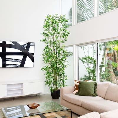 Artificial Bamboo Tree with Planter - 10' - Green