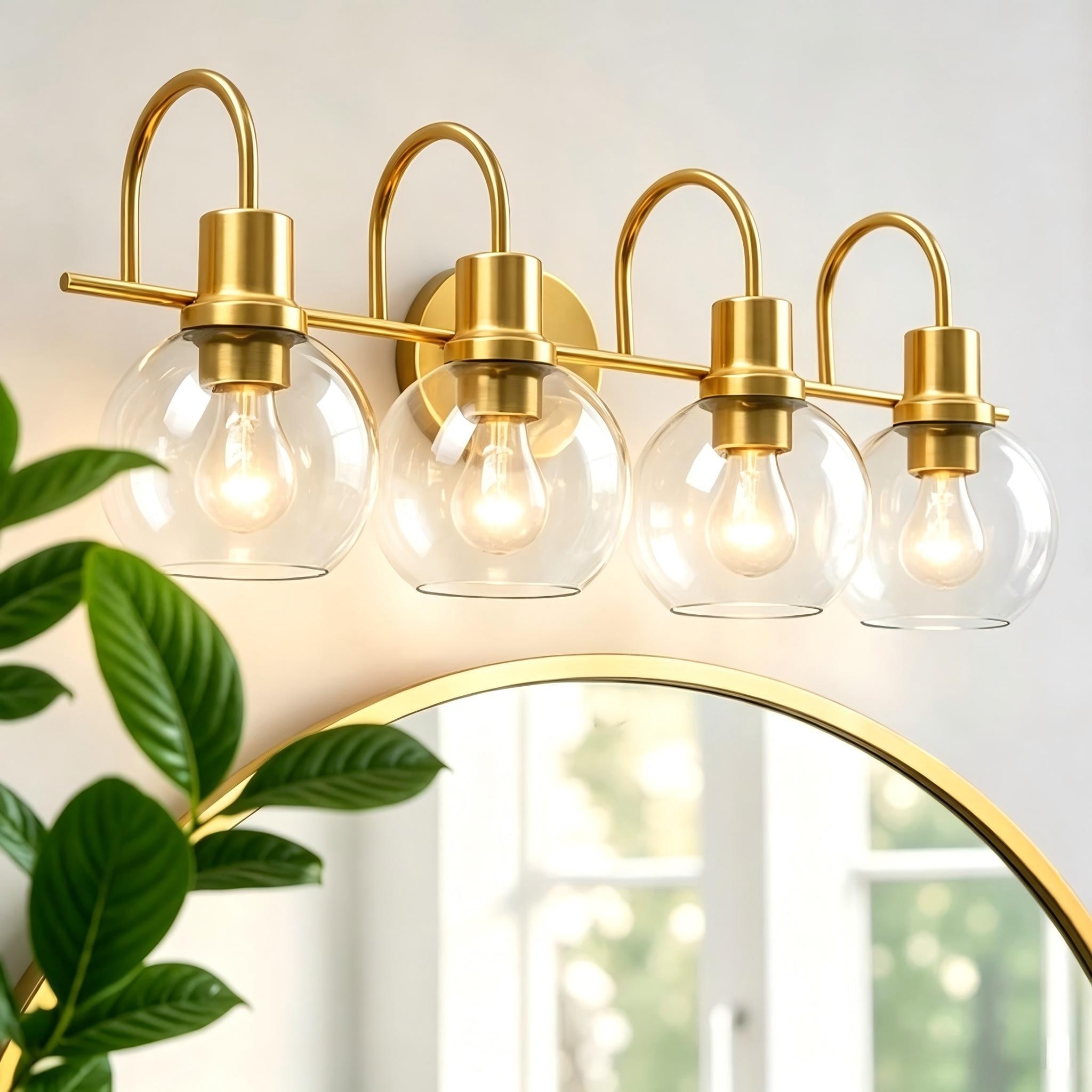 Bathroom Vanity Light Modern Brushed Nickel Wall Sconce with Clear Glass Shade