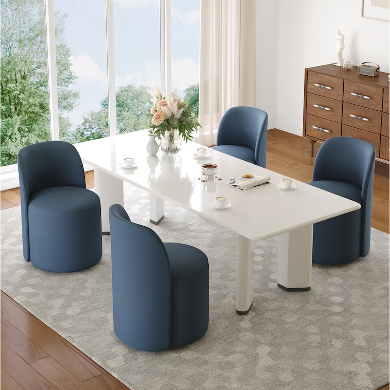 Modern Linen Upholstery Dining Chair Barrel Chair