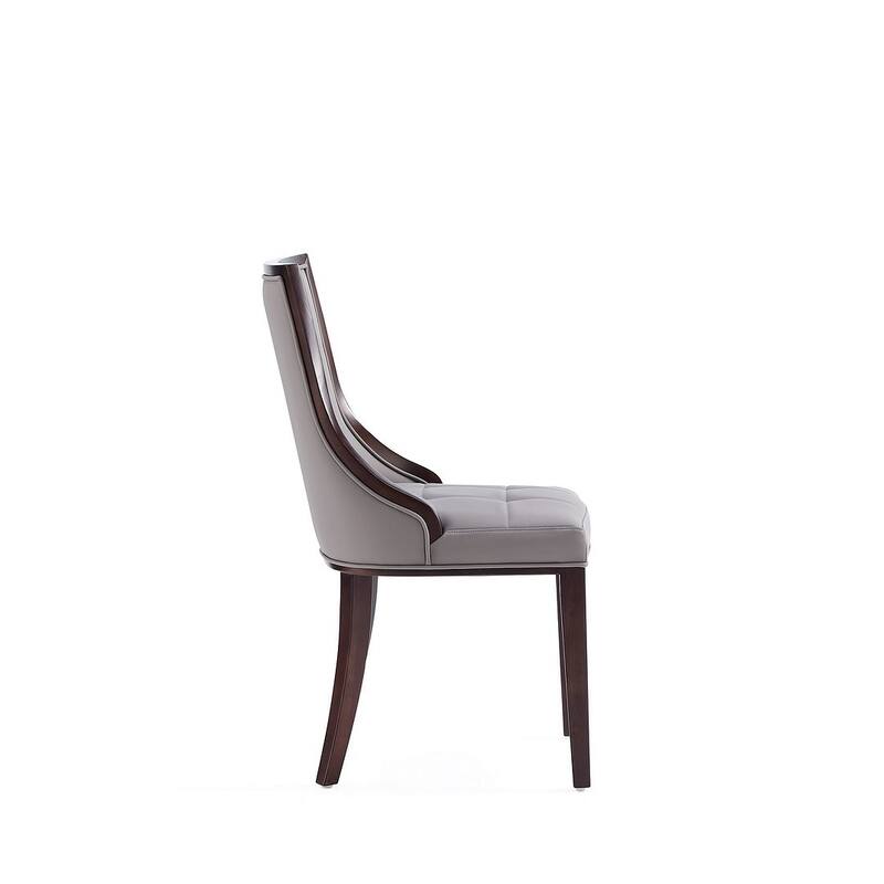 Fifth Avenue Cream and Walnut Faux Leather Dining Chair (Set of Two)