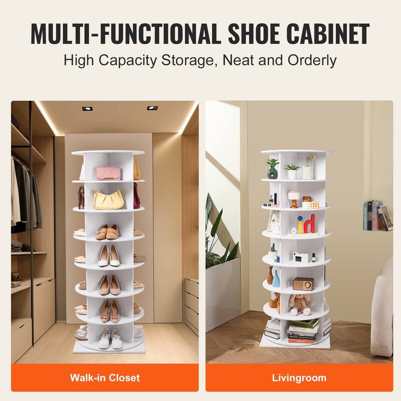 Rotating Shoe Rack Tower 360 Spinning Organizer for Closet or Entryway