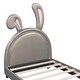 preview thumbnail 8 of 13, Upholstered Leather Twin Size Platform Bed with Rabbit Headboard