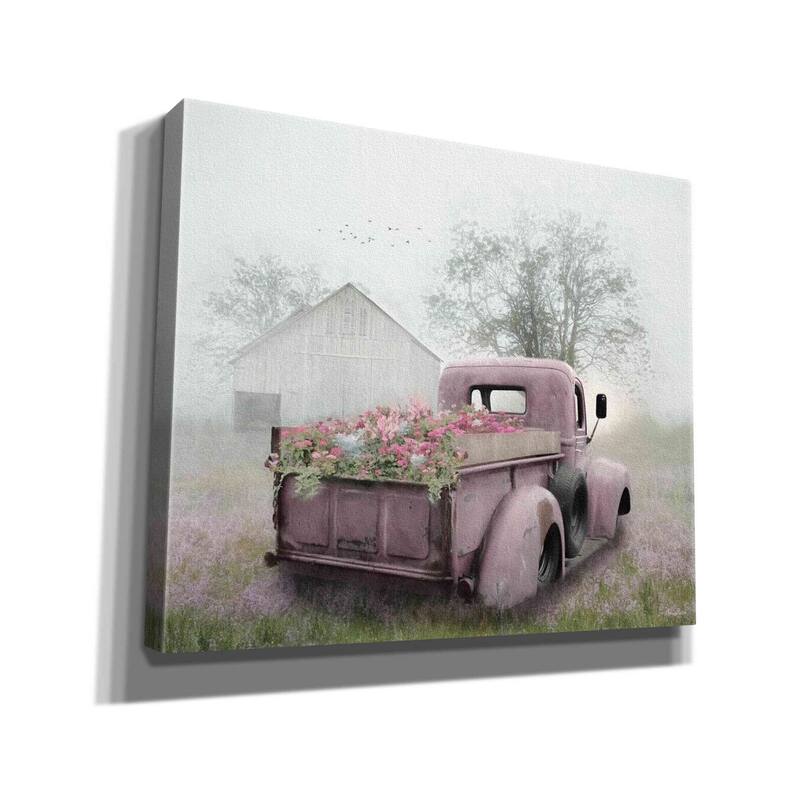 Epic Graffiti 'Pink Flower Truck' by Lori Deiter, Canvas Wall Art
