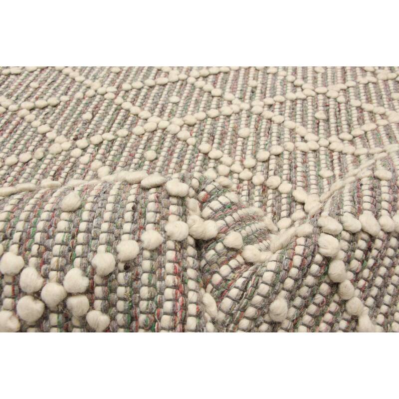 ECARPETGALLERY Braid weave Sienna Grey Wool Rug - 5'1 x 7'10